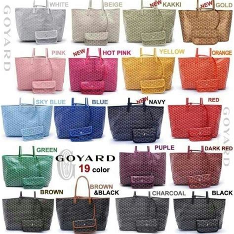 goyard hardy colors|most popular goyard bag colors.